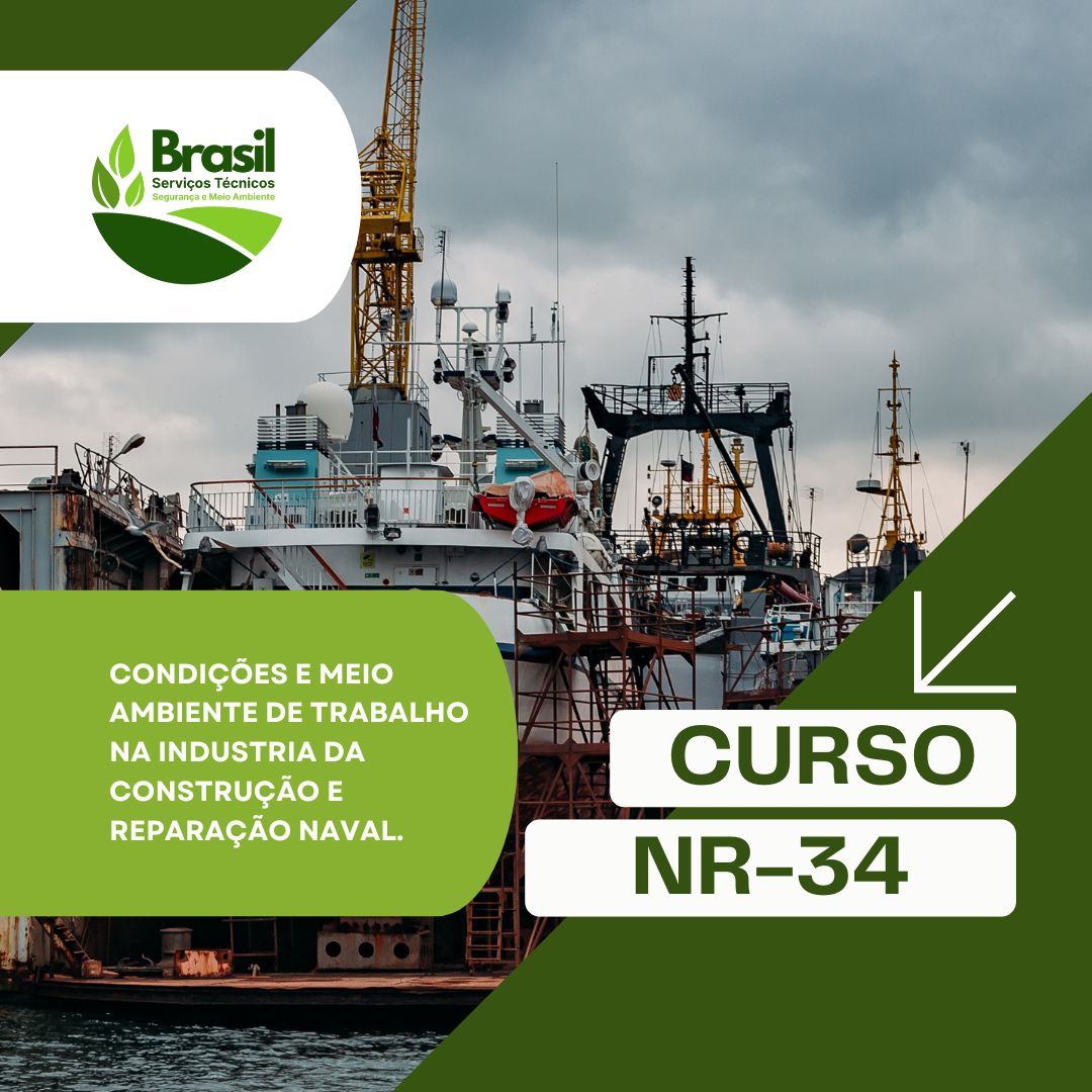 NR 34 - CONDIÇÕES E MEIO AMBIENTE DE TRABALHO NA INDUSTRIA DA CONSTRUÇÃO E REPARAÇÃO NAVAL.​